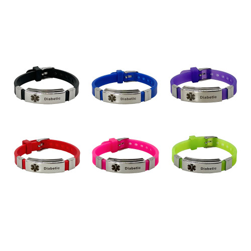 Diabetic Medical Alert Silicone Bracelet